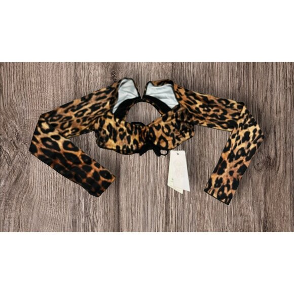 Free People We Are HAH Keep It Up Bikini Workout Top Sz XS Womens Lanka Leopard - Picture 5 of 10